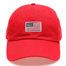 Load image into Gallery viewer, American Flag Patched Cotton Baseball Cap: ROYAL BLUE / ONE SIZE