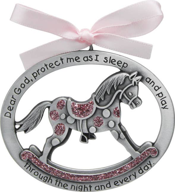 Pink Rocking Horse Crib Medal