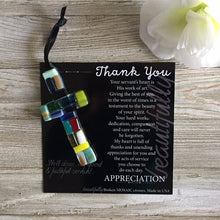 Load image into Gallery viewer, Thank You Inspirational Gift USA Handmade Glass Cross 4470
