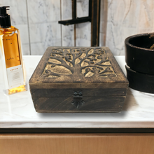 Load image into Gallery viewer, Hand-Carved Wood "Tree of Life" Hinged BOX ONLY Family Gift