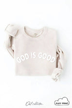 Load image into Gallery viewer, GOD IS GOOD PUFF Graphic Sweatshirt: TAN / M