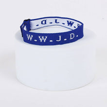 Load image into Gallery viewer, WWJD Woven Bracelet, Royal Blue