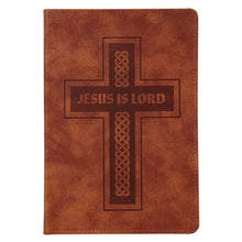 Load image into Gallery viewer, Kerusso Mens Faux Leather Journal - Jesus Is Lord Cross: Brown