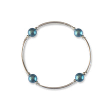 Load image into Gallery viewer, 8mm Shimmer Blue Pearl Blessing Bracelet: Standard