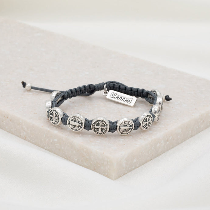 Benedictine Blessing Bracelet - Slate/Silver