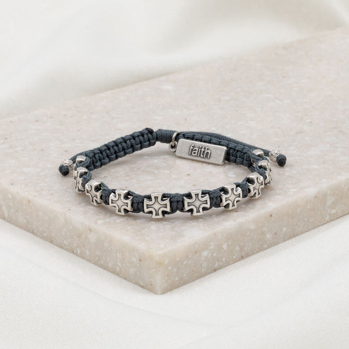 Faith Blessing Bracelet - Slate/Silver