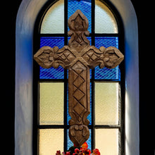 Load image into Gallery viewer, "Embassy" Carved Mango Wood Wall Cross