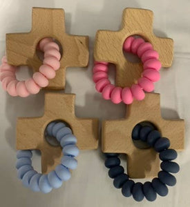 Wood Cross Silicon Teether