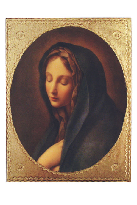 Our Lady of Sorrows by Carlos Dolci Florentine Plaque 9x12