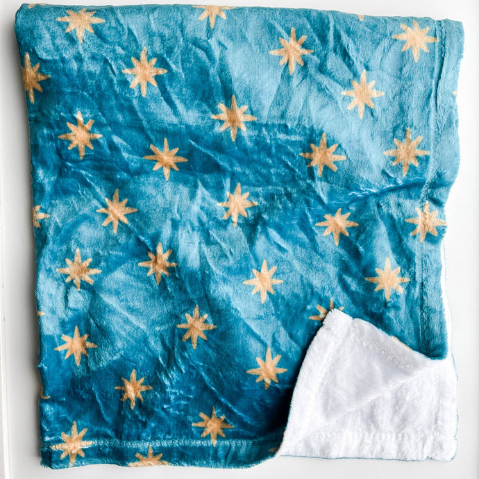 Our Lady of Guadalupe Stars Minky Blanket