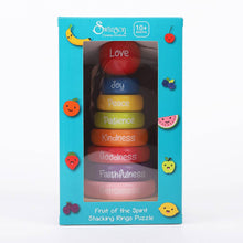 Load image into Gallery viewer, Puzzle Wood Stackable Rings Fruit Of The Spirit: Multicolored / Wood