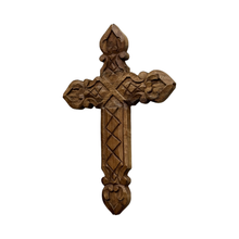Load image into Gallery viewer, "Embassy" Carved Mango Wood Wall Cross