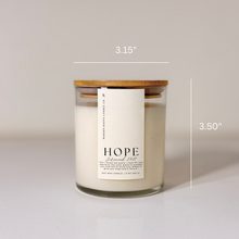 Load image into Gallery viewer, Hope |  Hibiscus &amp; Agave | 9 oz. Clear Jar Soy Candle: Natural Wood Lid