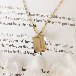 Parable of the Pearl of Great Price Necklace, Matt 13:45-46: Yellow Gold