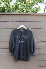 Load image into Gallery viewer, BE STILL AND KNOW Mineral Graphic Sweatshirt: WHITE DOVE / S