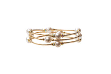 Load image into Gallery viewer, 8mm Crystal White Blessing Bracelet with Gold-filled Links: S