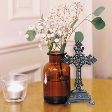 Load image into Gallery viewer, Cast Iron Fleur-de-Lis Design Table Cross/Pedestal Base