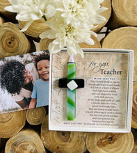 Load image into Gallery viewer, Teacher Gift USA Handmade Glass Cross Christian 4450