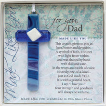Load image into Gallery viewer, Dad Gift USA Handmade Glass Cross Christian Gift 4414