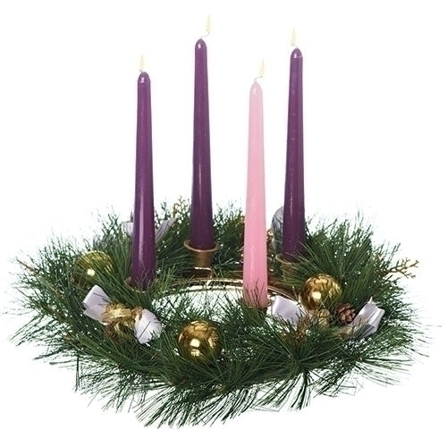 Advent Wreath - Purple and Gold with Pinecones