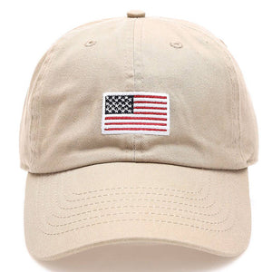 American Flag Patched Cotton Baseball Cap: ROYAL BLUE / ONE SIZE