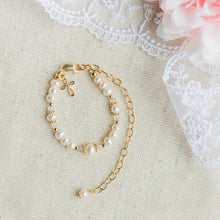 Load image into Gallery viewer, 14K Gold Baptism to Bride Cross Bracelet Baby Baptism Gift