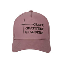 Load image into Gallery viewer, Grace Gratitude Grandkids Baseball Cap, Christian, Pink: Pink, Brown / Cotton