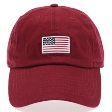 Load image into Gallery viewer, American Flag Patched Cotton Baseball Cap: ROYAL BLUE / ONE SIZE