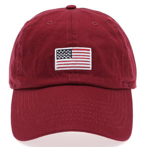 American Flag Patched Cotton Baseball Cap: ROYAL BLUE / ONE SIZE
