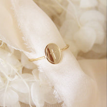 Load image into Gallery viewer, Oval Engraved Cross Ring, Christian Faith Jewelry Gift: Yellow Gold / 5