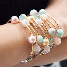 Load image into Gallery viewer, 12mm Faceted Rose Quartz in Gold Blessing Bracelet: S