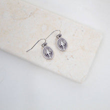Load image into Gallery viewer, Miraculous Medal Earrings: Silver