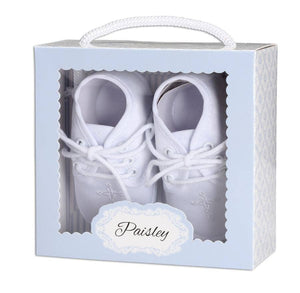 White Boys Baptism Shoe With Cross: 1