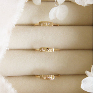 Loved Ring, John 3:16, Christian Gift Jewelry: Yellow Gold / 5