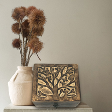 Load image into Gallery viewer, Hand-Carved Wood "Tree of Life" Hinged BOX ONLY Family Gift