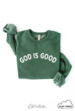 Load image into Gallery viewer, GOD IS GOOD PUFF Graphic Sweatshirt: DARK GREY / S