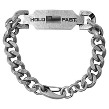 Load image into Gallery viewer, HOLD FAST Mens Bracelet Hold Fast Flag: Burnished Silver