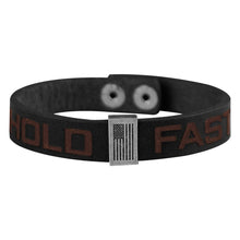 Load image into Gallery viewer, HOLD FAST Mens Bracelet Flag Snap Black: Black
