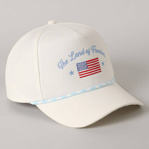 The Land of Freedom Flag Embroidered Trucker Hat: Red / ONE SIZE
