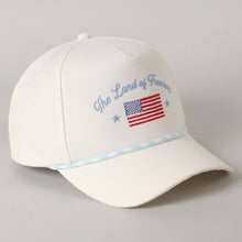Load image into Gallery viewer, The Land of Freedom Flag Embroidered Trucker Hat: ROYAL BLUE / ONE SIZE
