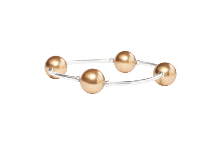 12mm Gold Pearl Blessing Bracelet: S