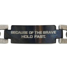 Load image into Gallery viewer, HOLD FAST Mens Bracelet Land Of The Free: Burnished Silver/Black
