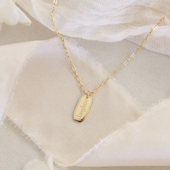 Daughter Necklace, 1 John 3:1: Yellow Gold