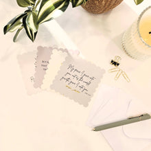 Load image into Gallery viewer, Scripture Vellum Notecards - Gold Foil Scalloped Set of 4