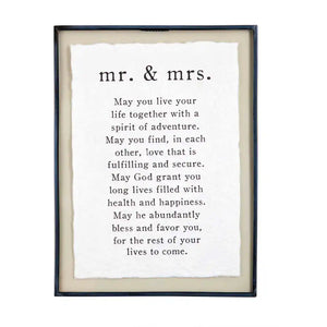 Mr. and Mrs. Glass Plaque