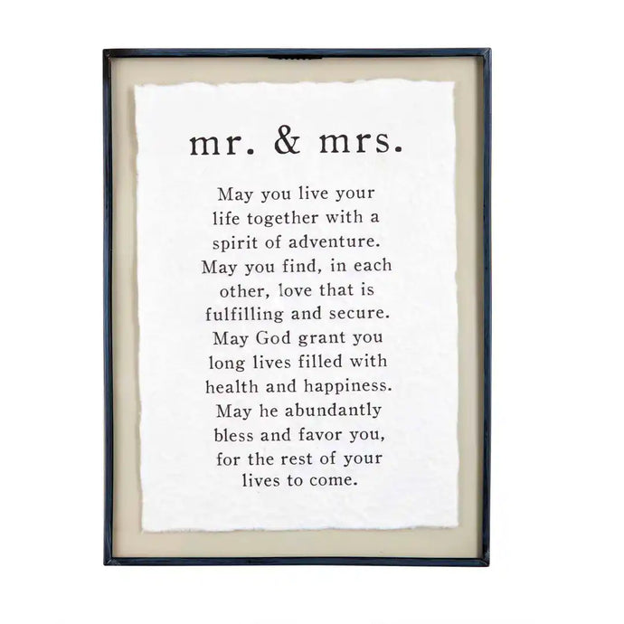 Mr. and Mrs. Glass Plaque