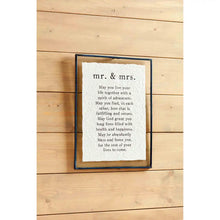 Load image into Gallery viewer, Mr. and Mrs. Glass Plaque