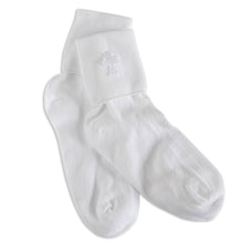 Load image into Gallery viewer, White Unisex First Communion Dress Socks with Cross