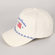 Load image into Gallery viewer, The Land of Freedom Flag Embroidered Trucker Hat: ROYAL BLUE / ONE SIZE