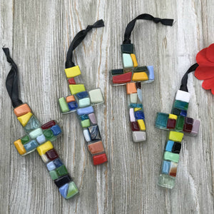 Healed Christian Support Gift USA  Handmade Glass Cross 4465